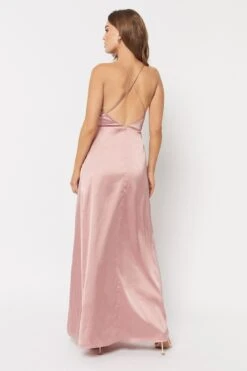 Maya Cowl Neck Cross Back Satin Maxi Dress -Outlet Mode Zyra Store R23677s2