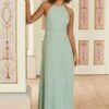 Love & Roses Pleated Lace Insert Bridesmaid Maxi Dress -Outlet Mode Zyra Store R74602s