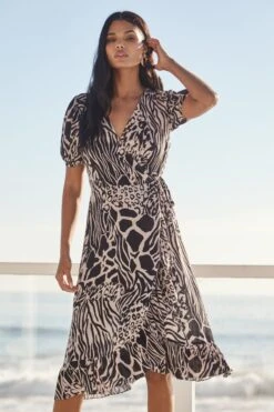 Lipsy Ruffle Wrap Dress