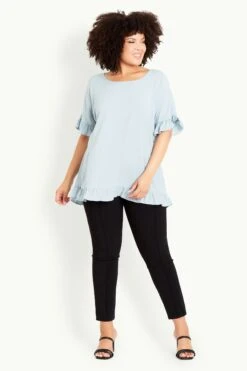 Evans Blue Rivka Frill Top