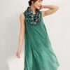 Seasalt Green Cresting Waves Sleeveless Linen Dress -Outlet Mode Zyra Store T63791s