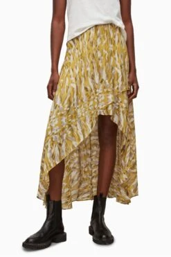 AllSaints Yellow Slvina Oniyuri Skirt -Outlet Mode Zyra Store T85342s3