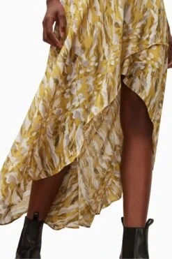AllSaints Yellow Slvina Oniyuri Skirt -Outlet Mode Zyra Store T85342s4
