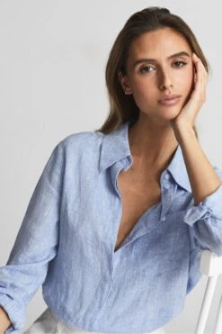 Reiss Campbell Linen Shirt -Outlet Mode Zyra Store U00 740s4