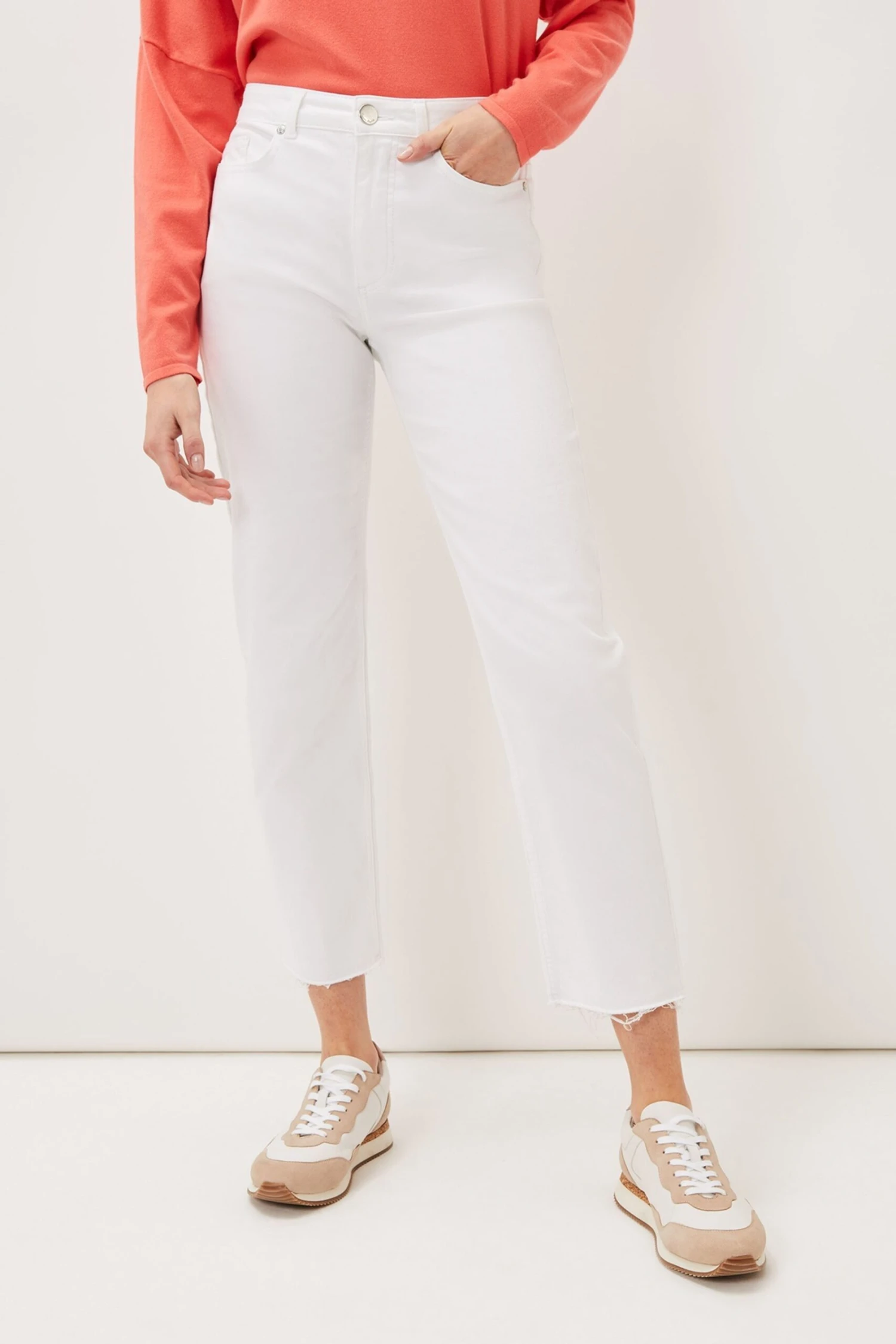 Phase Eight Petra White Raw Hem Straight Leg Jeans 3 Phase Eight Petra White Raw Hem Straight Leg Jeans