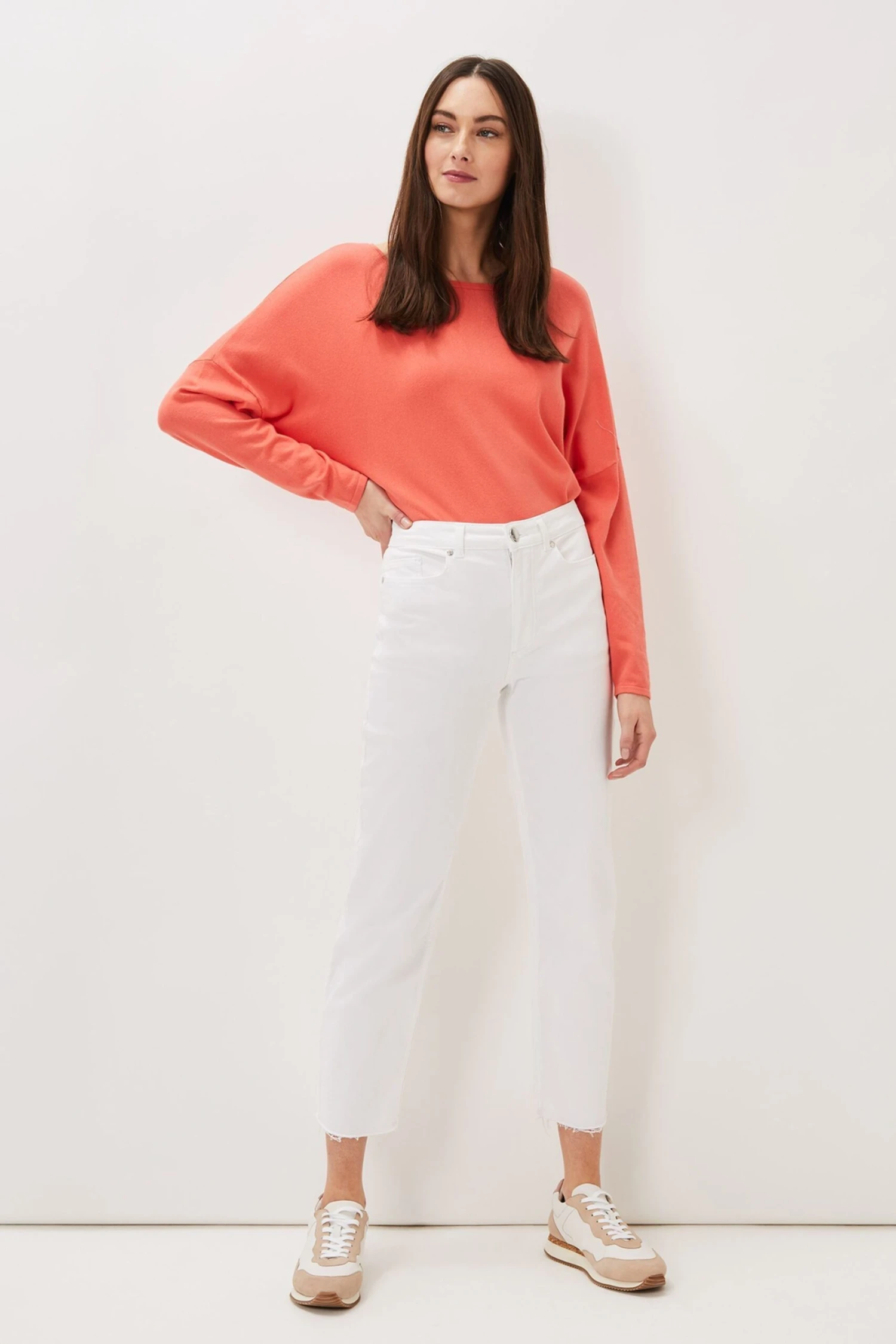 Phase Eight Petra White Raw Hem Straight Leg Jeans 4 Phase Eight Petra White Raw Hem Straight Leg Jeans - Image 2