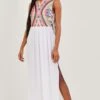 Monsoon Mosaic Embroidered Midi White Dress In LENZING™ ECOVERO™ 2 Monsoon Mosaic Embroidered Midi White Dress In LENZING™ ECOVERO™ -Outlet Mode Zyra Store U11974s