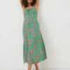 FatFace Green Ariel Bali Blooms Midi Dress -Outlet Mode Zyra Store U12 368s
