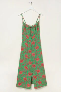 FatFace Green Ariel Bali Blooms Midi Dress -Outlet Mode Zyra Store U12 368s5