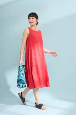 Seasalt Red Cresting Waves Sleeveless Linen Dress
