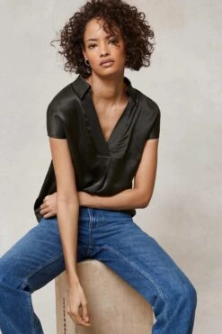 Mint Velvet Silk V-Neck Shirt