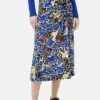 Jigsaw Blue Brushed Rose Jersey Skirt -Outlet Mode Zyra Store U59965s