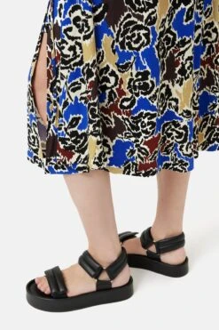 Jigsaw Blue Brushed Rose Jersey Skirt -Outlet Mode Zyra Store U59965s6