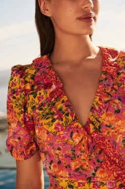 Next Satin Jacquard Wrap Midi Dress -Outlet Mode Zyra Store U73 892s3