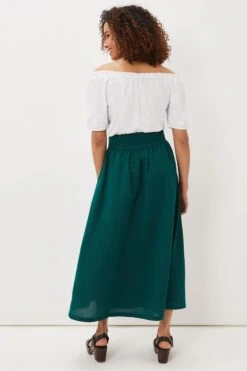 Phase Eight Green Amorette Belted Linen Maxi Skirt -Outlet Mode Zyra Store U76128s3