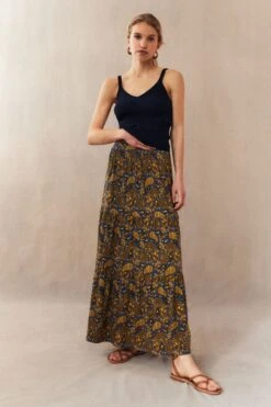 Boden Gold Jersey Maxi Skirt -Outlet Mode Zyra Store U80801s4