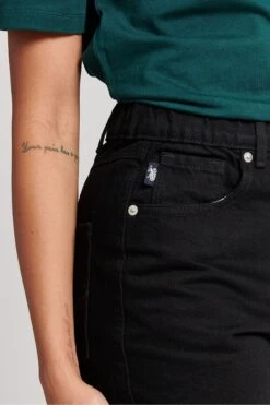 U.S. Polo Assn. Womens Elasticated Mom Fit Black Jeans -Outlet Mode Zyra Store U85656s3