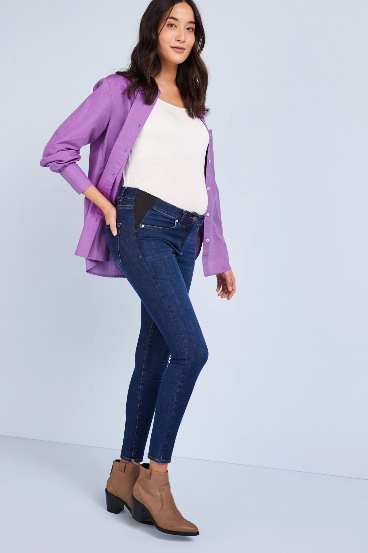 Next Dark Wash Maternity Grow With You Skinny Jeans 3 Next Dark Wash Maternity Grow With You Skinny Jeans