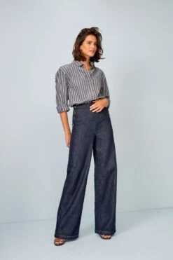 Next Gold Button Detail Smart Wide Leg Jeans