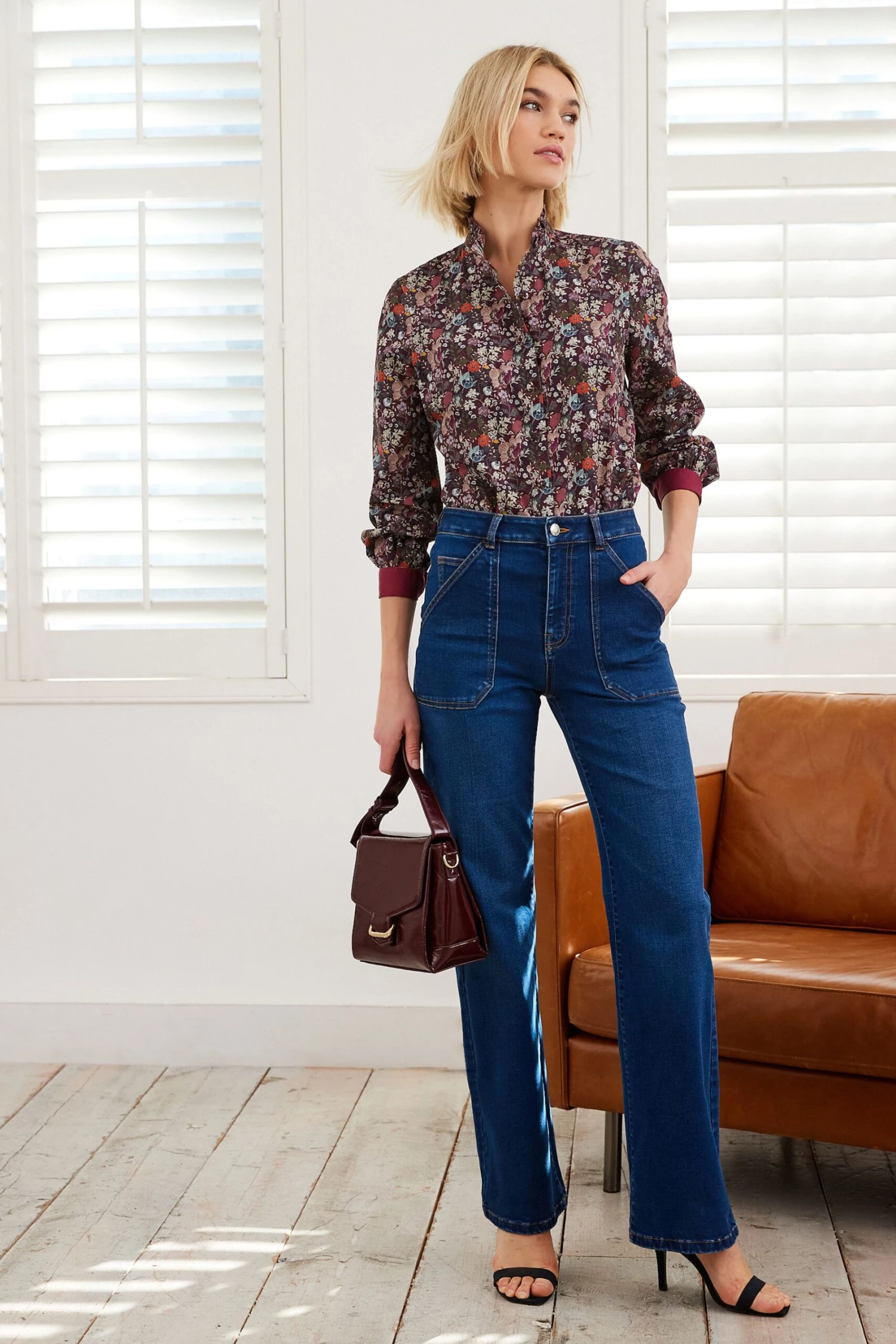 Next Long Sleeve Ruffle Neck Signature Cotton Shirt 4 Next Long Sleeve Ruffle Neck Signature Cotton Shirt - Image 2