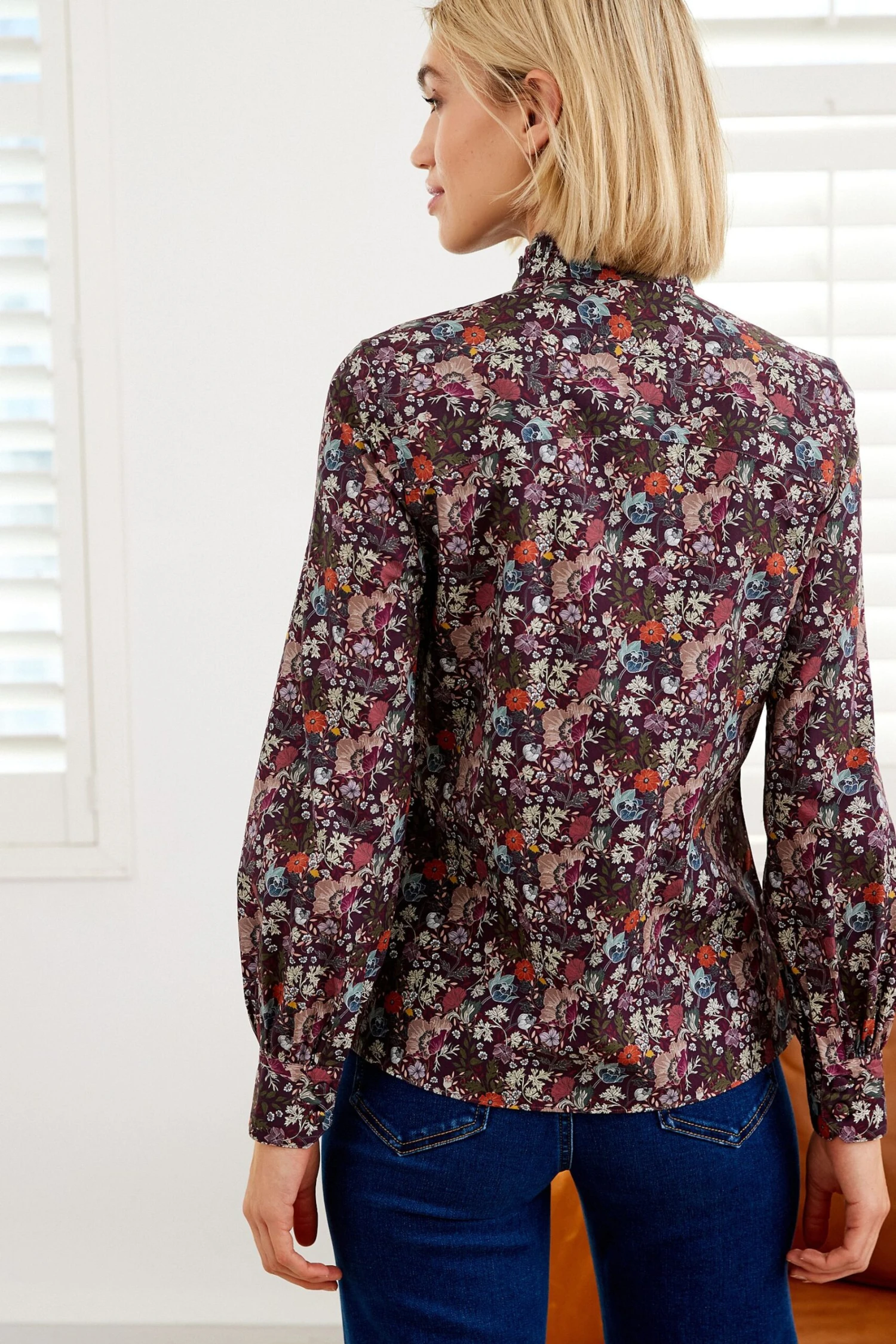 Next Long Sleeve Ruffle Neck Signature Cotton Shirt 5 Next Long Sleeve Ruffle Neck Signature Cotton Shirt - Image 3