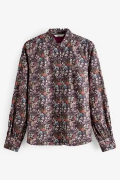 Next Long Sleeve Ruffle Neck Signature Cotton Shirt 11 Next Long Sleeve Ruffle Neck Signature Cotton Shirt -Outlet Mode Zyra Store U94 418s5