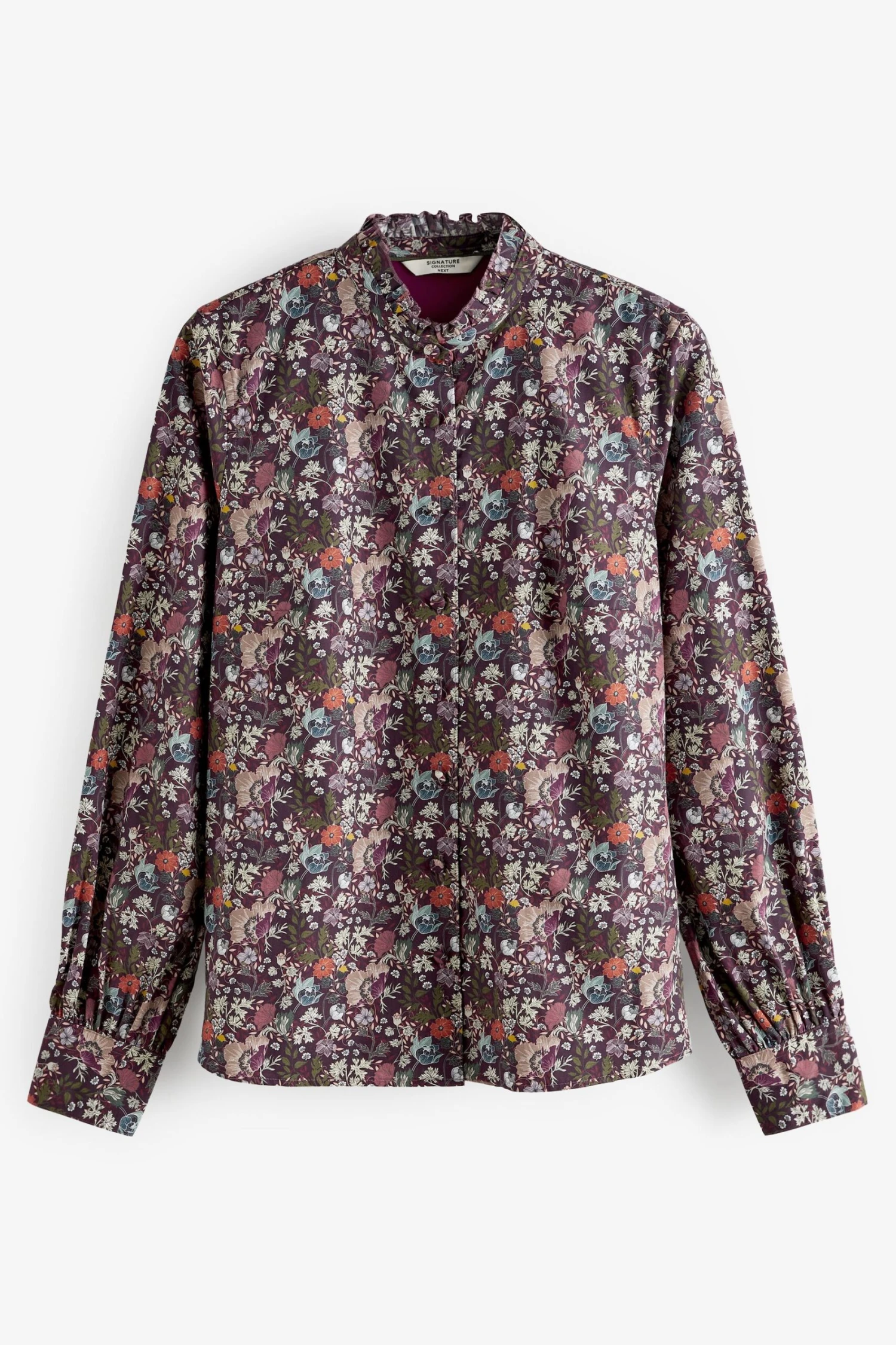 Next Long Sleeve Ruffle Neck Signature Cotton Shirt 7 Next Long Sleeve Ruffle Neck Signature Cotton Shirt - Image 5