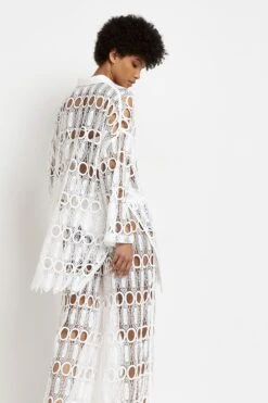 River Island Oversized White Lace Beach Shirt -Outlet Mode Zyra Store U99767s6